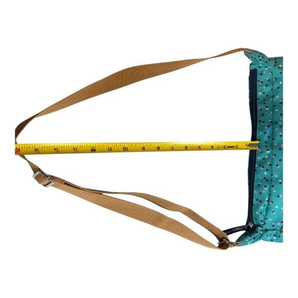 Lily Bloom Crossbody Bag Shadow Dot Purse Organizer Pockets Spotted Teal Blue - Picture 8 of 8